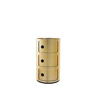 Kartell Componibili Contenitore 3 Elementi, Base Tonda, ABS, Oro, 32 x 32 x 58.5 cm