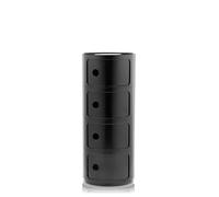 Kartell Componibili Contenitore 4 Elementi, Base Tonda, ABS, Nero, 32 x 32 x 77 cm
