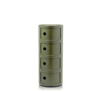 Kartell Componibili Contenitore 4 Elementi, Base Tonda, ABS, Verde, 32 x 32 x 77 cm
