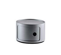 Kartell Componibili Contenitore, Elemento tondo, ABS, Silver, 42 x 42 x 23 cm, Basso