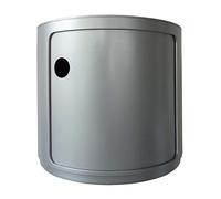 Kartell Componibili Contenitore, Elemento tondo, ABS, Silver, 42 x 42 x 38.5 cm, Alto