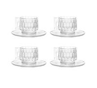 Kartell Jellies Family Set 4 pz. Tazzine da Caffè con Piattini. Colore Trasparente