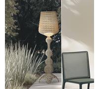 Kartell Lampada da terra da esterno a LED Kabuki, grigio tortora, IP44, Kartell
