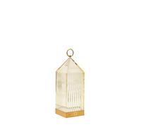 Kartell Lantern, Lampada da Tavolo ricaricabile, Dimmerabile, Ambra, 9.5 x 9.5 x 31 cm