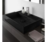 Kartell LAUFEN lavabo a parete, con 1 foro della rubinetteria, con troppopieno La: 60 P: 46 cm, H8163330201041, Kartell LAUFEN nero [Ceramica da Bagno > Lavabi]