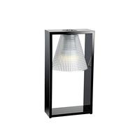 Kartell Light-Air Lampada da tavolo, nero/vetro traslucido chiaro con motivo in rilievo