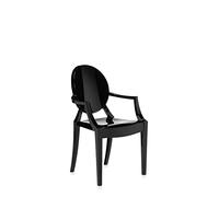 Kartell Lou Lou Ghost, Sedia per Bambini, Set 4 Pezzi, Nero Coprente, 37 x 39 x 63 cm
