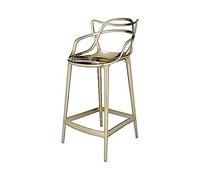 Kartell Masters Stool Sgabello, Tecnopolimero termoplastico Riciclato con Carica Minerale e Metallizzato, Oro, H. 65, Metallizzato