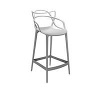 Kartell Masters Stool Sgabello, Tecnopolimero termoplastico Riciclato con Carica Minerale e Trattamento Soft-Touch, Grigio, H. 75, Opaco
