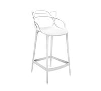 Kartell Masters Stool Sgabello, Tecnopolimero termoplastico Riciclato con Carica Minerale e Trattamento Soft-Touch, Bianco, H. 75, Opaco