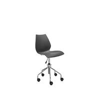 Kartell Maui 2878/1M, Sedia Senza Braccioli Girevole, Con ruote, Antracite, Standard