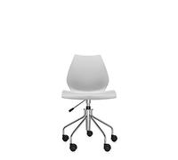 Kartell Maui 2878/5M, Sedia Senza Braccioli Girevole, Con ruote, Grigio Chiaro, Standard