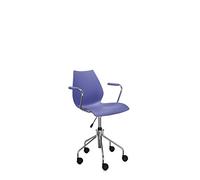 Kartell Maui Poltroncina Girevole, Con braccioli e ruote, Blu Marina, Standard