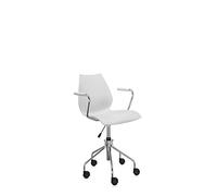 Kartell Maui Poltroncina Girevole Con braccioli e ruote, Grigio Chiaro, Standard