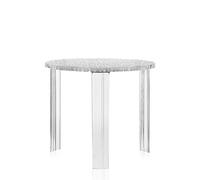 Kartell T-Table Tavolino, PMMA Trasparente o colorato in Massa, Cristallo, Alto - H. 44 cm