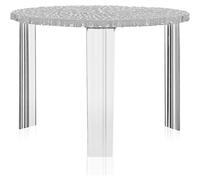 Kartell T-Table Tavolino, PMMA Trasparente o colorato in Massa, Cristallo, Medio - H. 36 cm