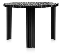 Kartell T-Table Tavolino, PMMA Trasparente o colorato in Massa, Nero Coprente, Medio - H. 36 cm