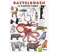 Karten Tiere Bastelbogen zum Ausschneiden & Basteln aus Papier: Bastelset Karten mit 3d Tiermodellen für Kinder Ausschneidebogen