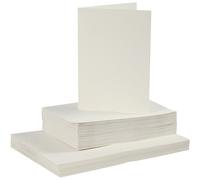 Biglietti e buste, formato carta 10,5x15 cm, formato busta 11,5x16,5 cm, bianco sporco, 50set