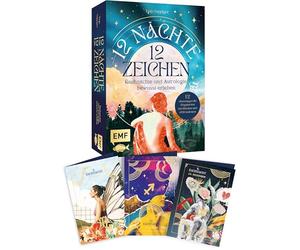 Kartenset: 12 Nächte, 12 Zeichen | Rauhnächte und Astrologie bewusst erleben - mit Ritualen, Affirmationen und Videomeditationen: 12 stimmungsvolle Klappkarten mit edler Goldfolie und Anleitungsbuch