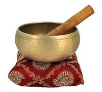 Kartique Royal - Campana tibetana tibetana, fatta a mano, 12,7 cm, per meditazione con bastone e cuscino