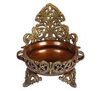 Kartique Vaso Urli tradizionale in ottone di grandi dimensioni per la decorazione domestica petali di fiori in acqua decorazione con supporto ufficio soggiorno balcone vetrina Vastu Benefit colore oro