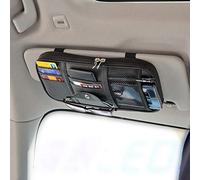 Kartisen Organizer per parasole per auto, accessori interni auto, organizer per auto, camion, SUV, con tasche multiple in rete, nero