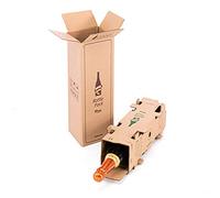Kartox - Confezione da 5 scatole di cartone per bottiglie, contiene 1 bottiglia, con scatola interna ad alta protezione, 100% ecologiche, previene la rottura