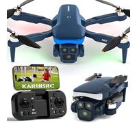 Karuisrc Drone con 2 telecamera 1080P Adulti,90° Regolabile Elettricamente,Mini Drone Pieghevoli RC Luce LED Blu,Controllo Gravità Tramite Gesti,Posizionamento Flusso Ottico,Adatte Principianti