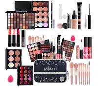 KARUIZI Kit per trucchi tutto in uno, set regalo per donne, set completo per ombretti, lucidalabbra, rossetto, fondotinta, correttore, mascara, eyebrow, pennello, set di pennelli per trucco