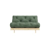 Karup Design Roots Divano Letto con Materasso 140x200 756 Verde Oliva/grezzo