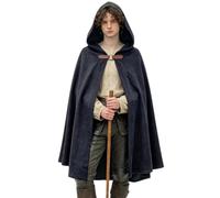 kasahara Mantello con cappuccio rinascimentale, abbigliamento medievale, maxi mantello da uomo e donna, mantello da strega, mantello per adulti, vampiro, vichingo, costume per Halloween, carnevale