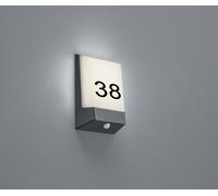 KASAI APPLIQUE LED 9W 50lm, 3000K ANTRACITE CON SENSORE E NUMERO CIVICO 16X21CM