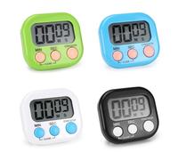 Kasanni 4 Pezzi Timer Digitale Timer Cucina Magnetico Con 4 Colori Timer Cucina Digitale Con Supporto Pieghevole Per Cucinare, Cuocere Al Forno, Fare Sport E Studiare