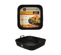 KASANOVA 1 padella per friggitrice ad aria calda in silicone, 22 x 20 cm, colore nero