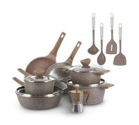 Batteria di pentole antiaderenti 15 pezzi 0 Grassi marrone