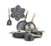 KASANOVA batteria pentole a induzione Evolution, batteria pentole antiaderente, pentole per induzione e ogni piano cottura, alta qualità (12 Pezzi)