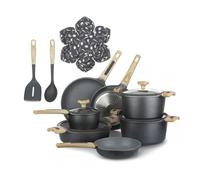 KASANOVA batteria pentole a induzione Evolution, batteria pentole antiaderente, pentole per induzione e ogni piano cottura, alta qualità (16 Pezzi)