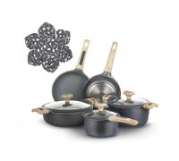 KASANOVA batteria di pentole per induzione Evolution antiaderenti - pentole per induzione e ogni piano cottura (11 pezzi)