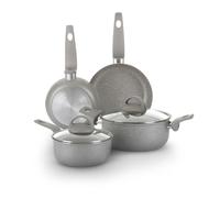 KASANOVA Set pentole per piani cottura tradizionali, set di pentole antiaderente, Batteria di Pentole con coperchi, cottura salutare, rapida e uniforme (6 pezzi)
