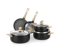 KASANOVA Black Stone Batteria Pentole Large in Alluminio - Set Antiaderente Nero con Manici Effetto Legno, Senza Nichel e PFOA, per Induzione e Tutti i Piani Cottura (8)