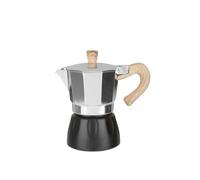 KASANOVA Caffettiera 3 tazze argento e nera in lega di alluminio nero Tè e caffè
