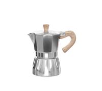 KASANOVA Caffettiera 3 tazze con manico effetto legno grigio Tè e caffè