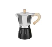 KASANOVA Caffettiera 6 tazze argento e nera in lega di alluminio nero Tè e caffè