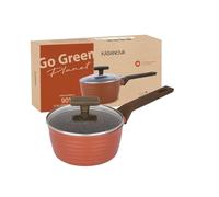 KASANOVA Casseruola Antiaderente Ecologica Go Green Planet 16 cm con Coperchio, Cottura Sana con Alluminio Riciclato, Casseruola 16 cm