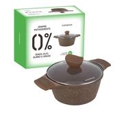KASANOVA Casseruola 20 cm antiaderente 0 grassi con coperchio marrone Cottura