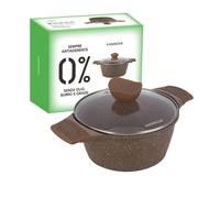 KASANOVA Casseruola 24 cm antiaderente 0 grassi con coperchio marrone Cottura