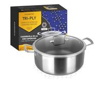 Casseruola 28 cm con coperchio a 3 strati Tri - ply