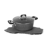 KASANOVA Casseruola New Petra Dark Da 26 cm, con coperchio grigio Cottura