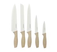 KASANOVA Cofanetto Set 5 COLTELLI Cucina, Bianco e Legno, One Size